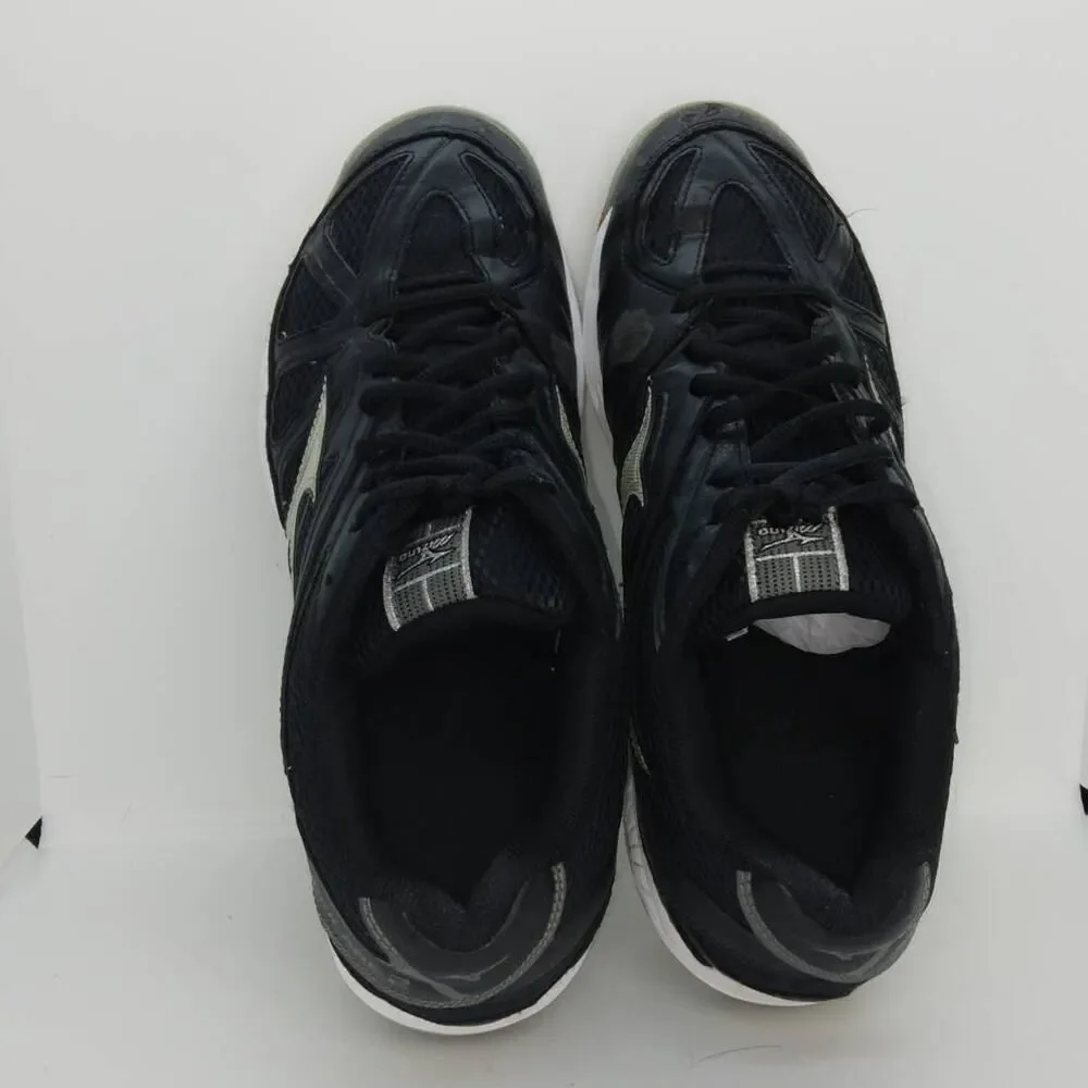 Mizuno Wave Hurricane Women's Pre-owned Black/Silver Volleyball Sneakers- sz. 10
